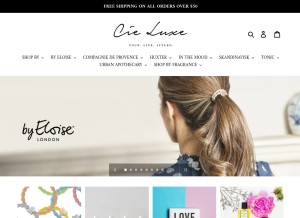 How cieluxe.com looks like on a tablet such as an iPad.