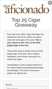 How cigaraficionado.com looks like on a mobile device such as an iPhone.