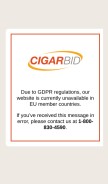 How cigarbid.com looks like on a mobile device such as an iPhone.
