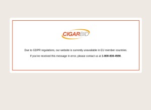 How cigarbid.com looks like on a tablet such as an iPad.