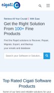 How cigatisolutions.com looks like on a mobile device such as an iPhone.