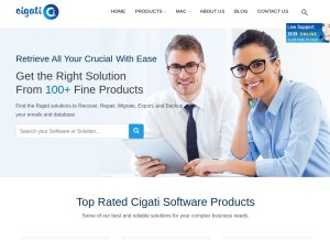 How cigatisolutions.com looks like on a tablet such as an iPad.