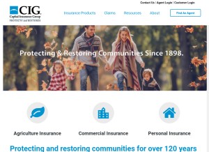 How ciginsurance.com looks like on a tablet such as an iPad.