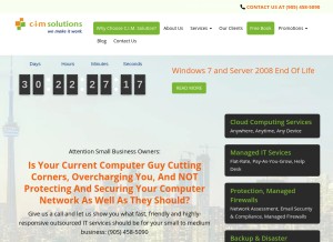 How cim-solutions.com looks like on a tablet such as an iPad.