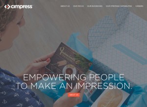How cimpress.com looks like on a tablet such as an iPad.