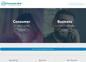 How cincinnatibell.com looks like on a tablet such as an iPad.