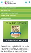 How cincinnatichildrens.org looks like on a mobile device such as an iPhone.