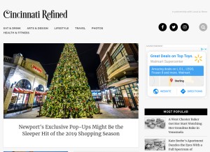 How cincinnatirefined.com looks like on a tablet such as an iPad.