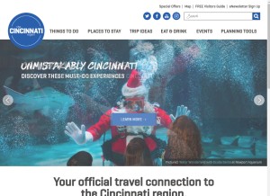 How cincinnatiusa.com looks like on a tablet such as an iPad.
