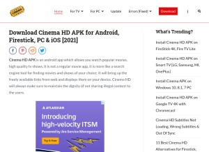 How cinemahdapk.info looks like on a tablet such as an iPad.