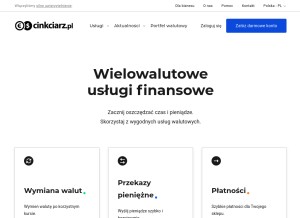 How cinkciarz.pl looks like on a tablet such as an iPad.