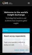 How cint.com looks like on a mobile device such as an iPhone.