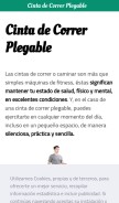 How cintadecorrerplegable.com looks like on a mobile device such as an iPhone.