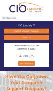 How ciolanding.com looks like on a mobile device such as an iPhone.