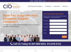 How ciolanding.com looks like on a tablet such as an iPad.