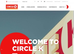 How circlek.com looks like on a tablet such as an iPad.