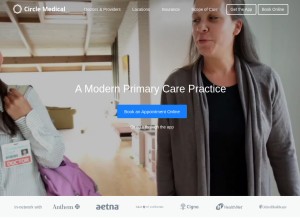 How circlemedical.com looks like on a tablet such as an iPad.