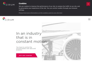How cirium.com looks like on a tablet such as an iPad.