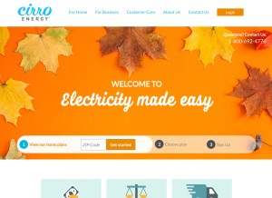How cirroenergy.com looks like on a tablet such as an iPad.