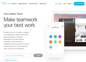How ciscospark.com looks like on a tablet such as an iPad.