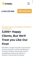 How citadelcameras.ca looks like on a mobile device such as an iPhone.