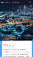 How citadelsecurities.com looks like on a mobile device such as an iPhone.