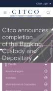 How citco.com looks like on a mobile device such as an iPhone.