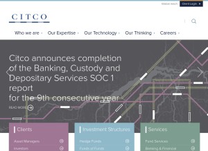 How citco.com looks like on a tablet such as an iPad.