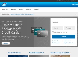 How citibank.com looks like on a tablet such as an iPad.