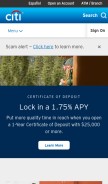How citicorp.com looks like on a mobile device such as an iPhone.