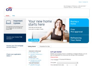How citimortgage.com looks like on a tablet such as an iPad.