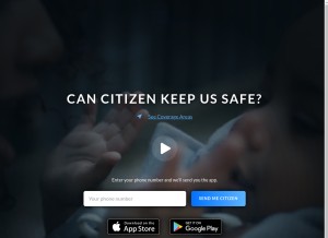 How citizen.com looks like on a tablet such as an iPad.