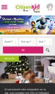 How citizenkid.com looks like on a mobile device such as an iPhone.
