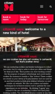 How citizenm.com looks like on a mobile device such as an iPhone.