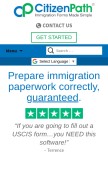 How citizenpath.com looks like on a mobile device such as an iPhone.