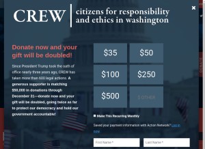 How citizensforethics.org looks like on a tablet such as an iPad.