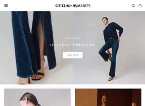 How citizensofhumanity.com looks like on a tablet such as an iPad.