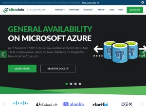 How citusdata.com looks like on a tablet such as an iPad.