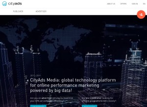 How cityads.com looks like on a tablet such as an iPad.