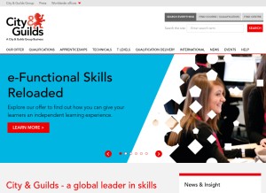How cityandguilds.com looks like on a tablet such as an iPad.