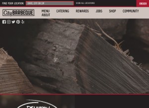 How citybbq.com looks like on a tablet such as an iPad.