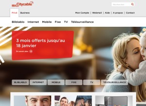 How citycable.ch looks like on a tablet such as an iPad.