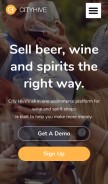 How cityhive.net looks like on a mobile device such as an iPhone.