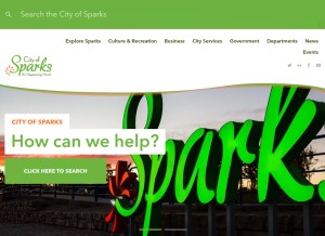 How cityofsparks.us looks like on a tablet such as an iPad.