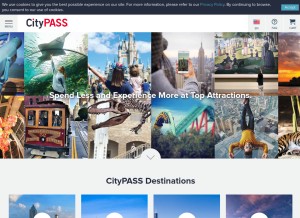 How citypass.net looks like on a tablet such as an iPad.