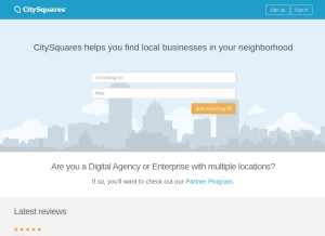 How citysquares.com looks like on a tablet such as an iPad.