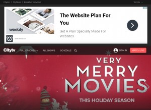 How citytv.com looks like on a tablet such as an iPad.