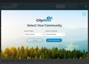 How citywest.ca looks like on a tablet such as an iPad.