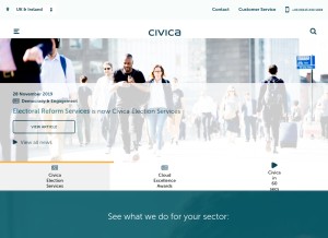 How civica.com looks like on a tablet such as an iPad.