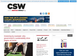 How civilserviceworld.com looks like on a tablet such as an iPad.